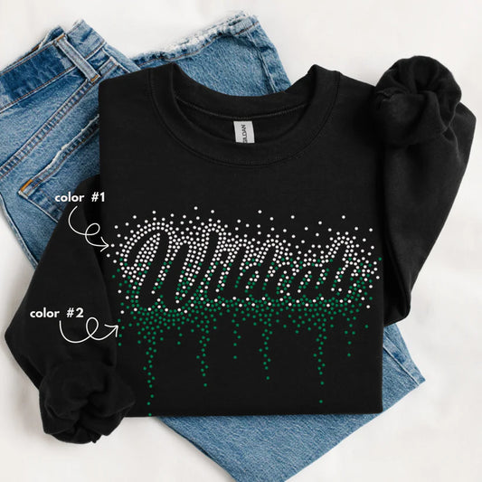 Wildcats Ombre Drip Spangle Design