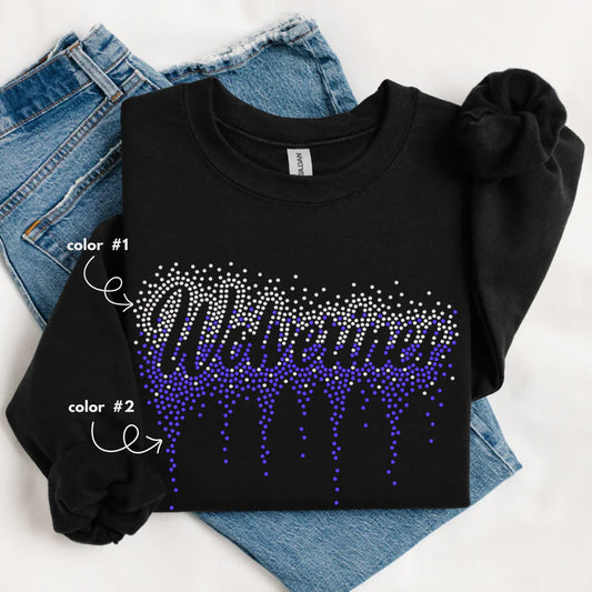 Wolverines Ombre Drip Spangle Design