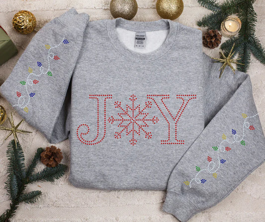 Winter Joy with String Light Sleeves Spangle Design - Red
