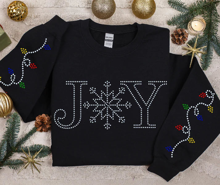 Winter Joy with String Light Sleeves Spangle Design - Silver