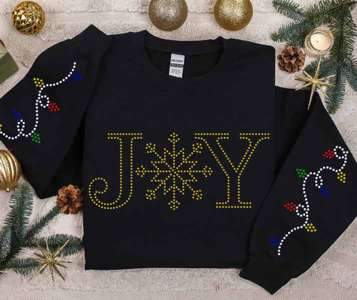 Winter Joy with String Light Sleeves Spangle Design - Yellow